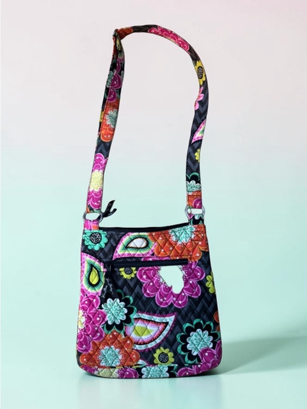 Vera Bradley Triple Zip Hipster Crossbody Bag In Ziggy Zinnia NWOT - Picture 12 of 12